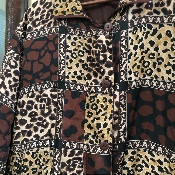 Vintage Carolina Bay Leopard Print Button Full Zip Jacket Size 18W - Picture 6 of 8